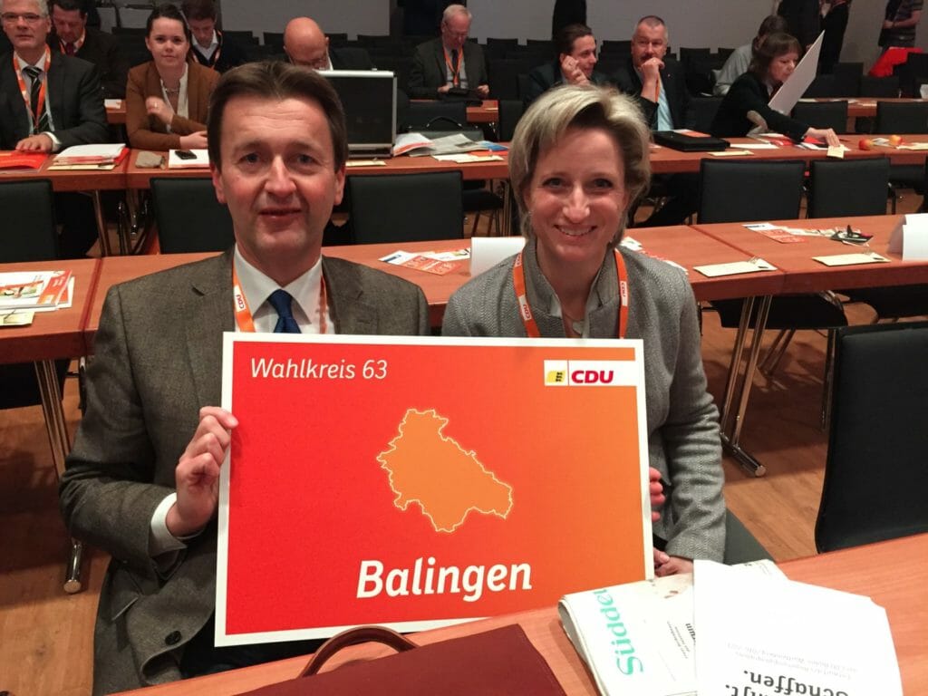 Landesparteitag: Landtags-Direktkandidatin Wirtschaftsministerin Dr. Nicole Hoffmeister-Kraut Mdl und Zweitkandidat Roland Tralmer.