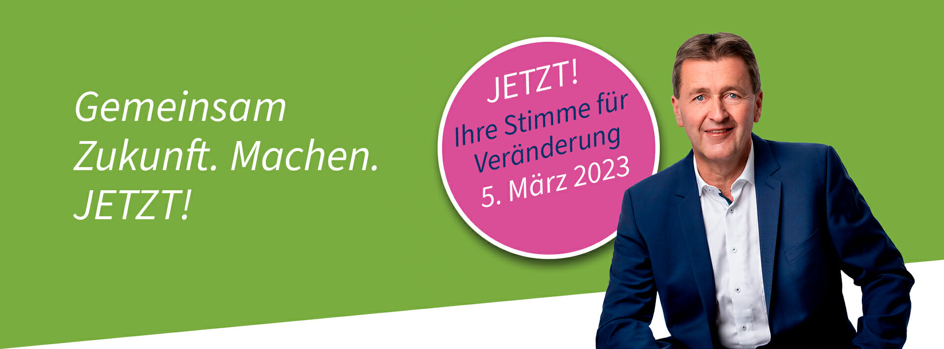 Kampagnenmotiv Roland Tralmer Oberbürgermeister für Albstadt bei der Oberbürgermeisterwahl 2023