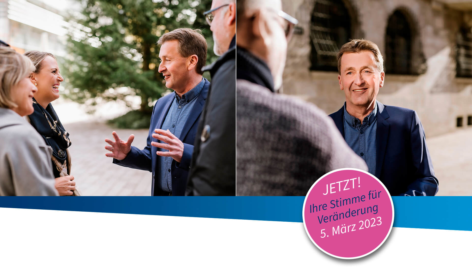 Oberbürgermeisterkandidat Roland Tramler im Gespräch mit Bürgerinnen und Bürgern in Albstadt